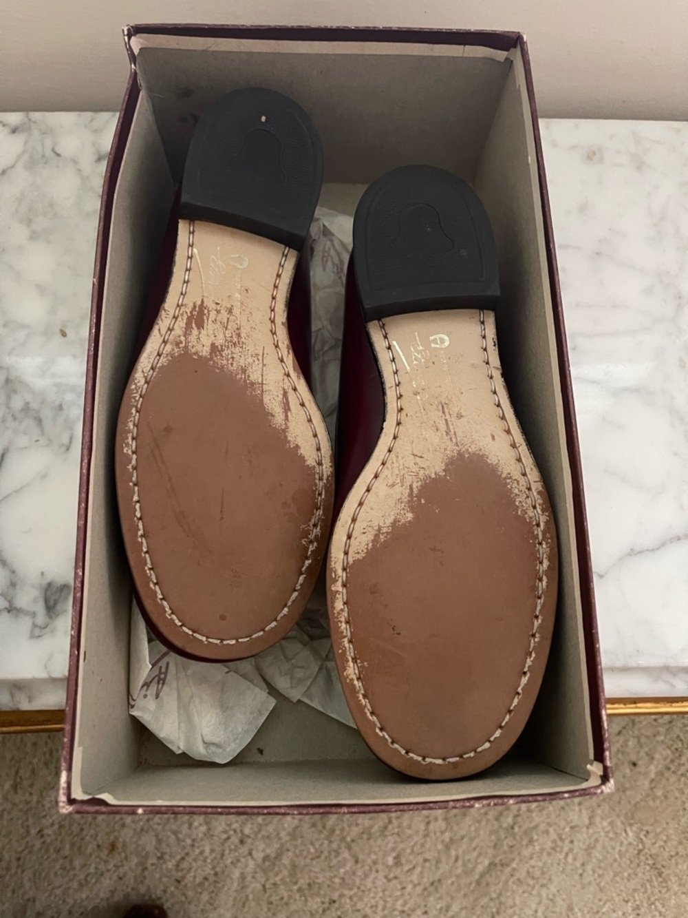 Vintage Women’s Burgundy Leather Penny Loafers Size 5.5 - Picture 8 of 12